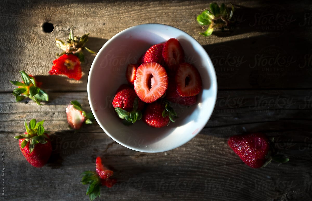 Bowl of organic Strawberries