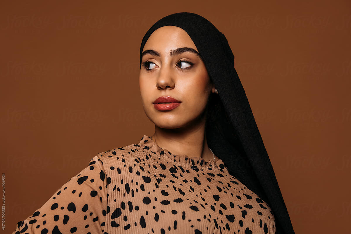 Young Muslim woman with makeup