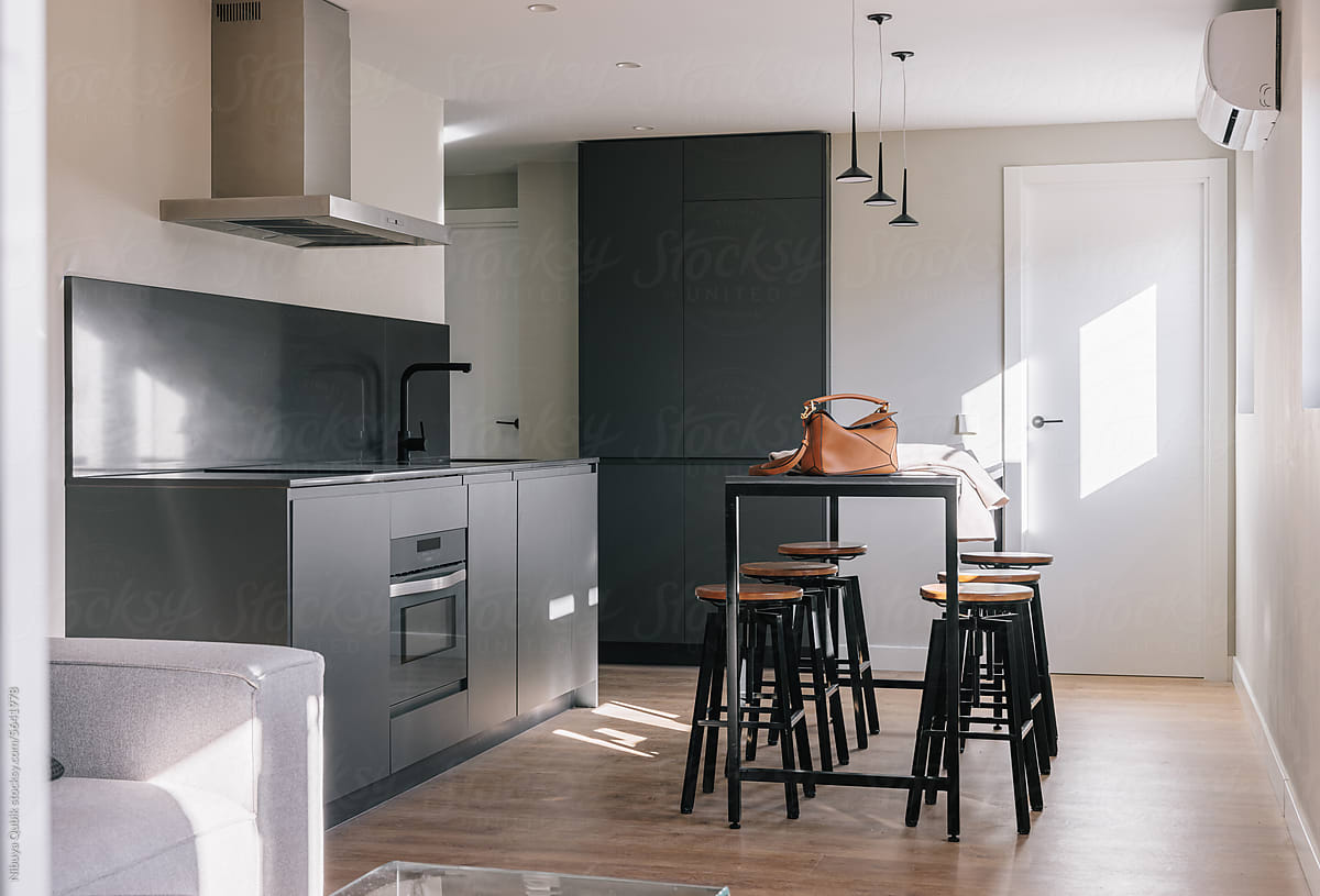 Open kitchen in modern apartment