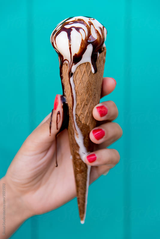 Ice cream cone melting