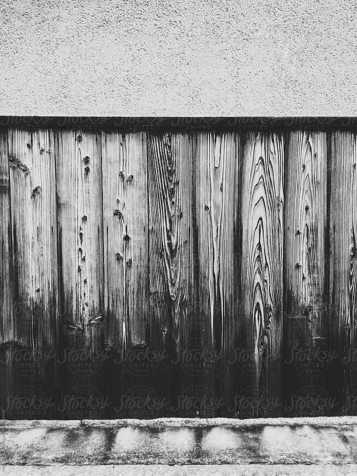 Weathered Wood on Japanese House Exterior in Black and White