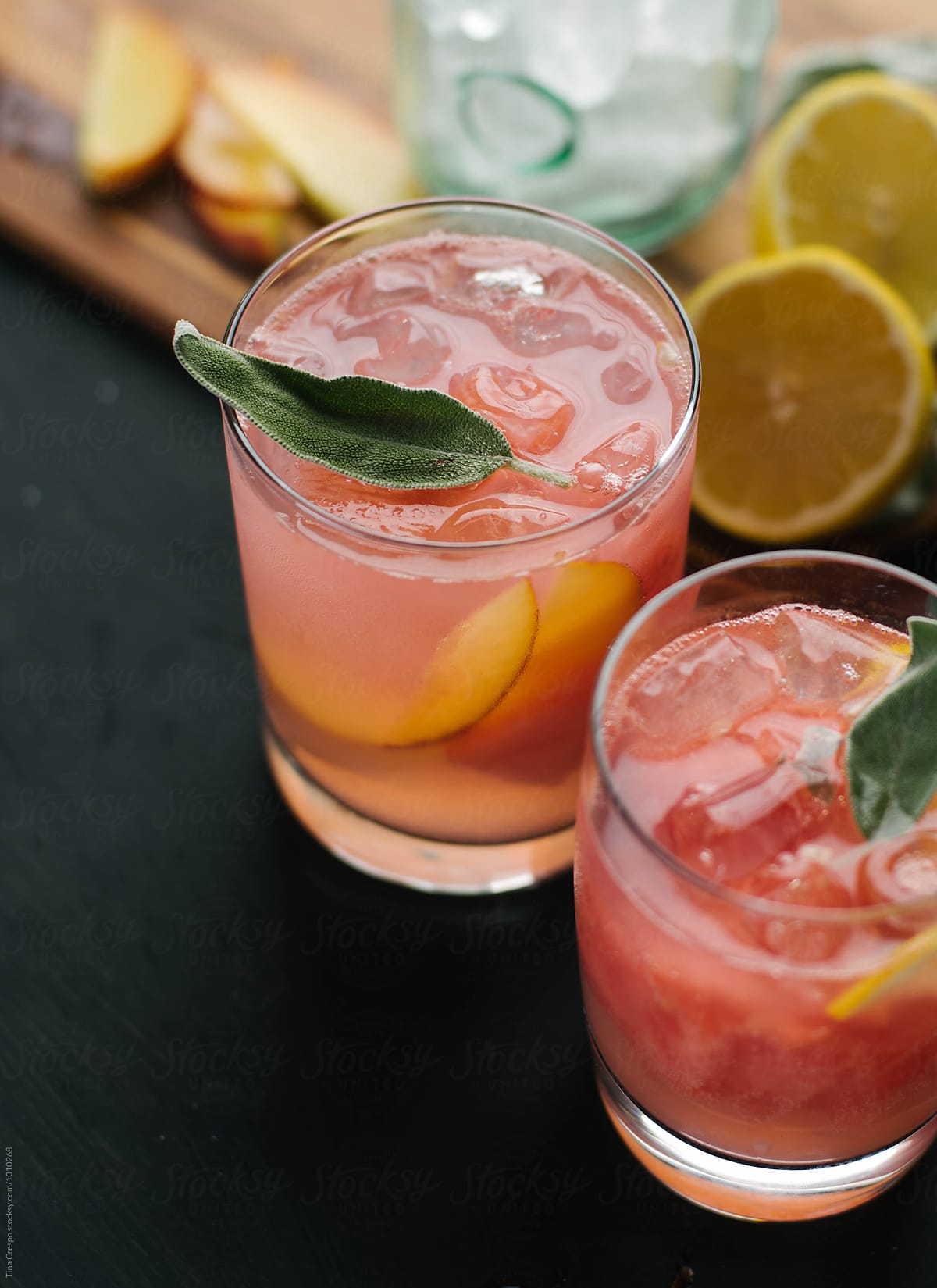 Peach and Lemon Mixed Drink