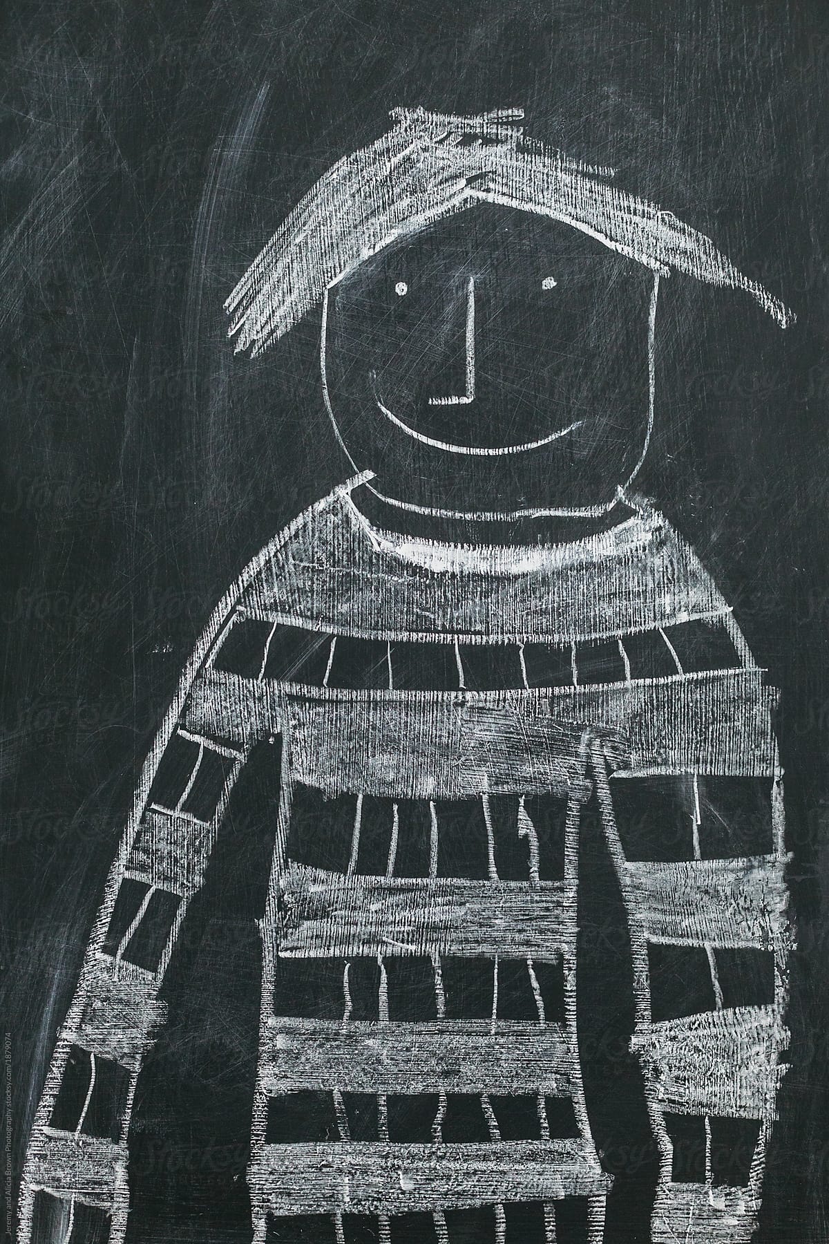 Child\'s chalkboard drawing