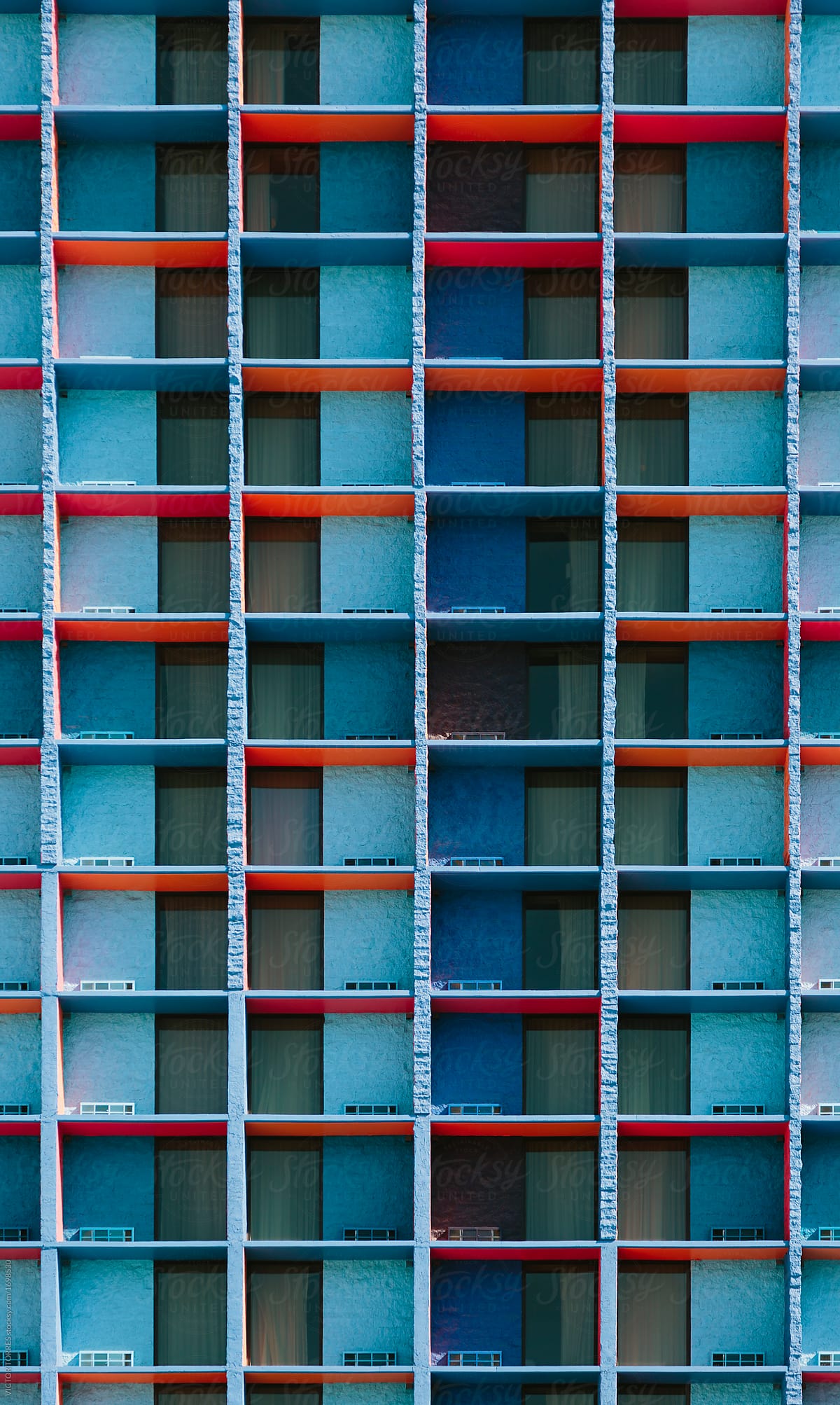 Modular colorful facade background
