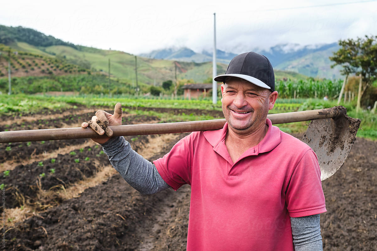 Casual portrait of a smiling farmer