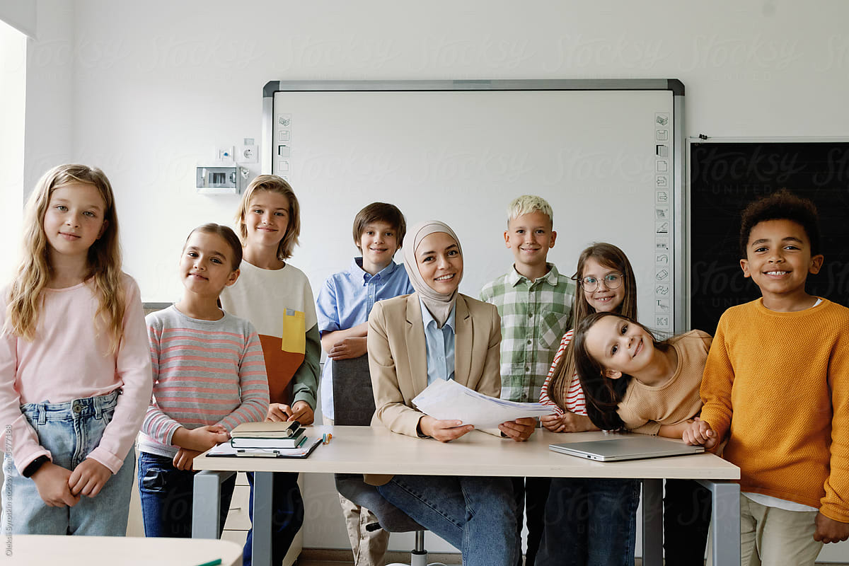 GroupShot of students and schoolteacher