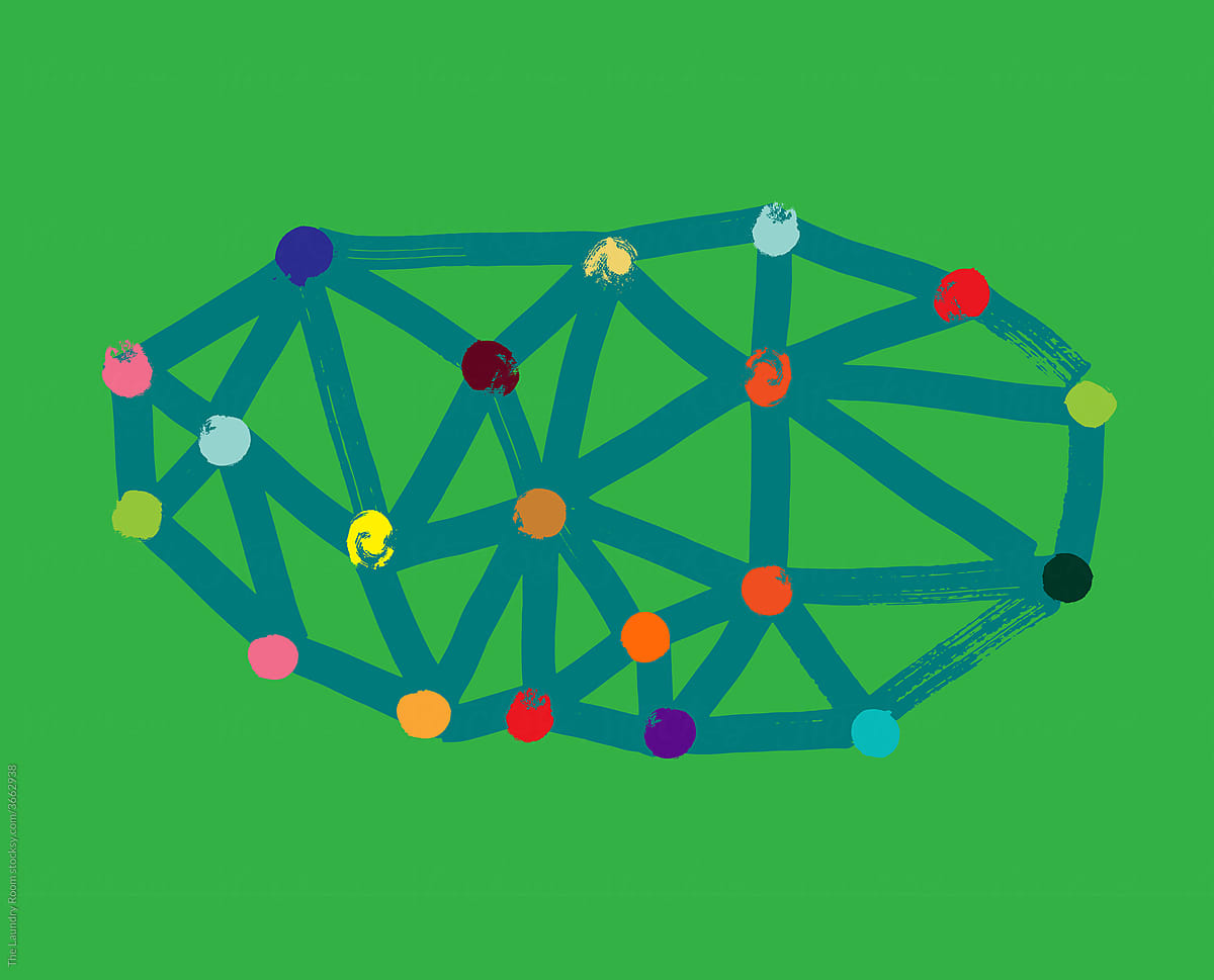 Network Structure on Green Background