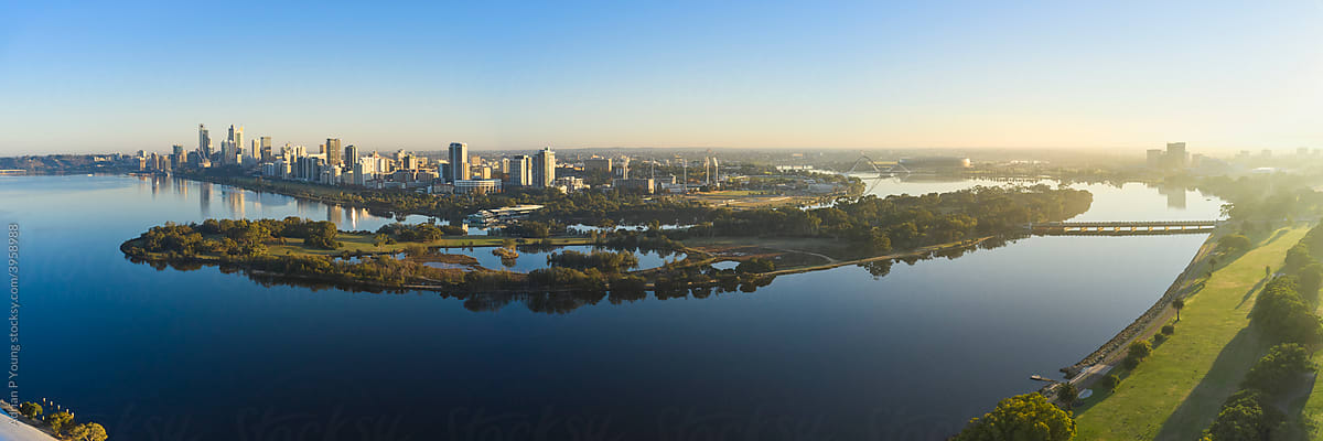 Perth Skyline Aerial Panoramic