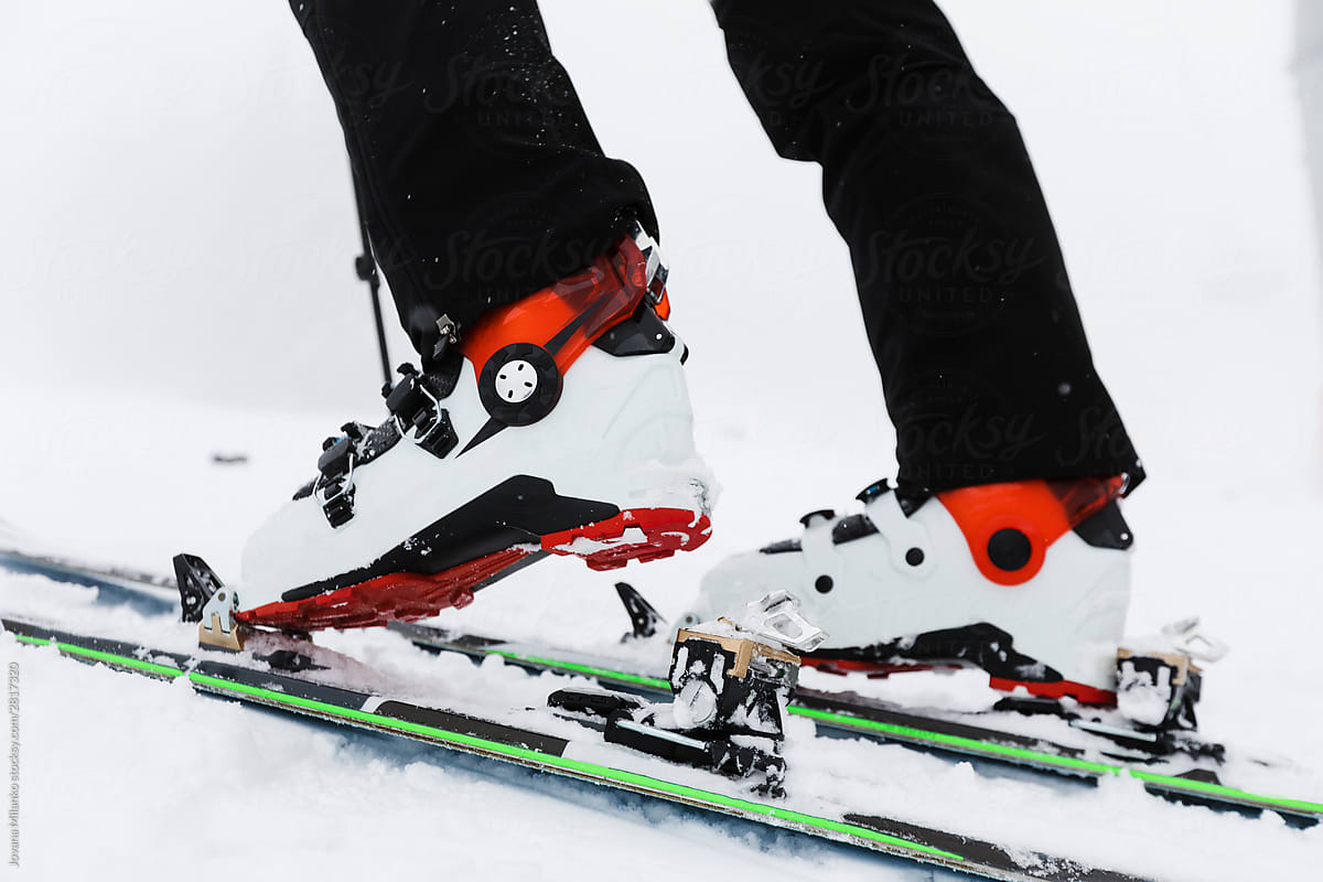 touring skis and boots