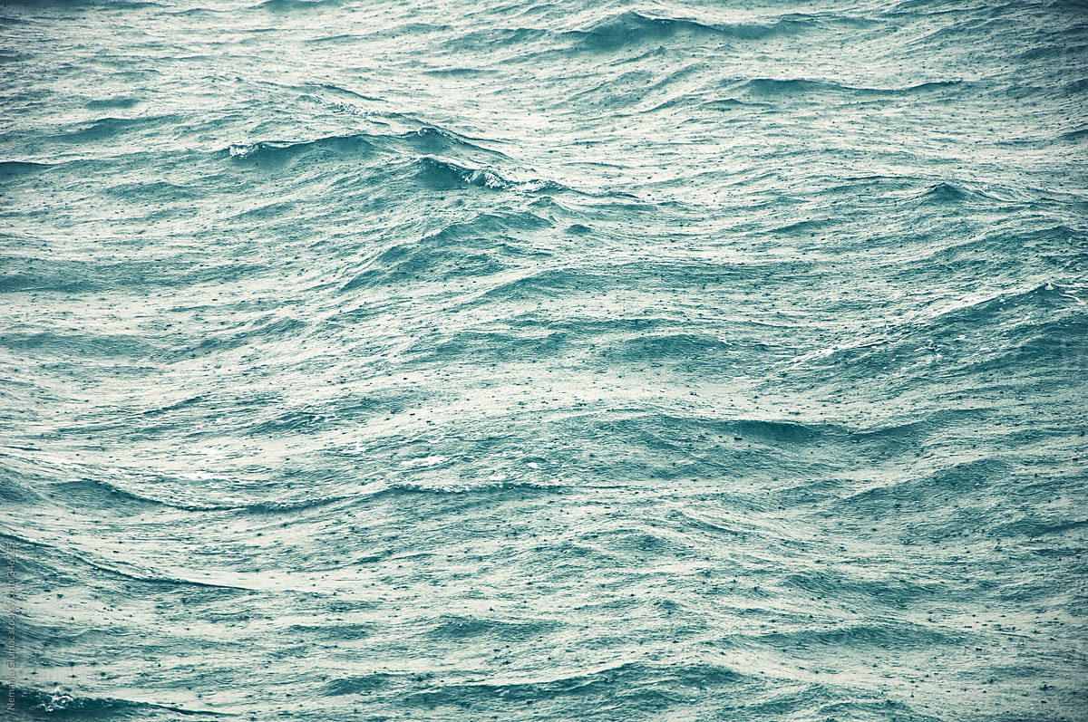 Surface of the Ocean on a Rainy Day