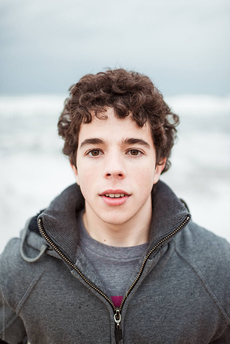 Teenage close portrait on the beach