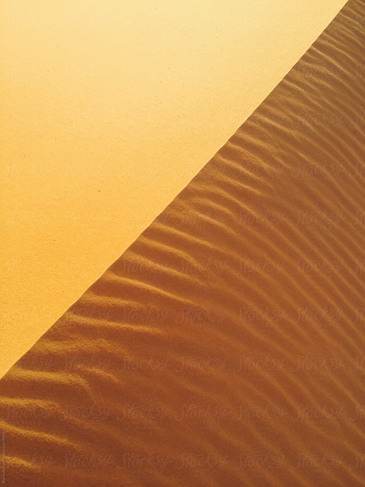 Closeup of sand dune patterns and textures from sand dunes desert, morocco