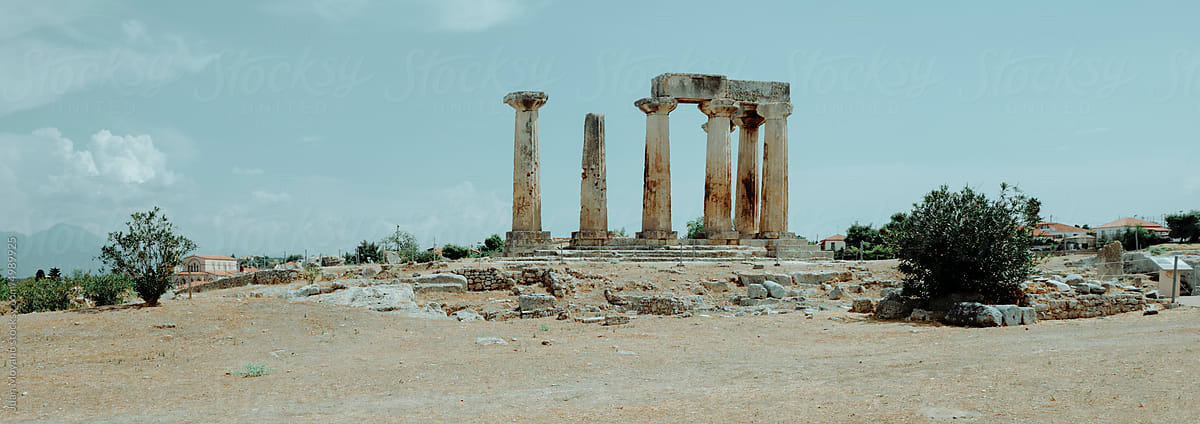 Temple of Apollo, Corinth, Greece, banner format