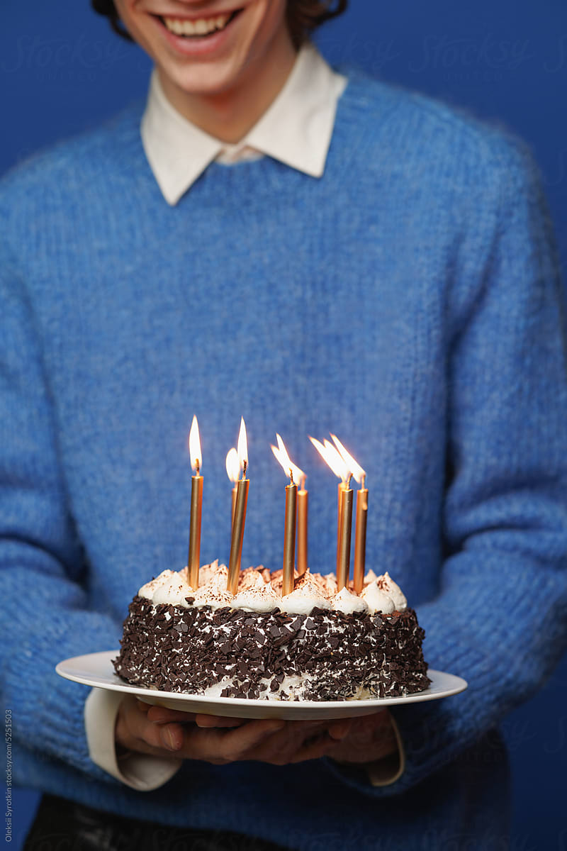 Anonymous birthday cake candle isolated happiness dessert