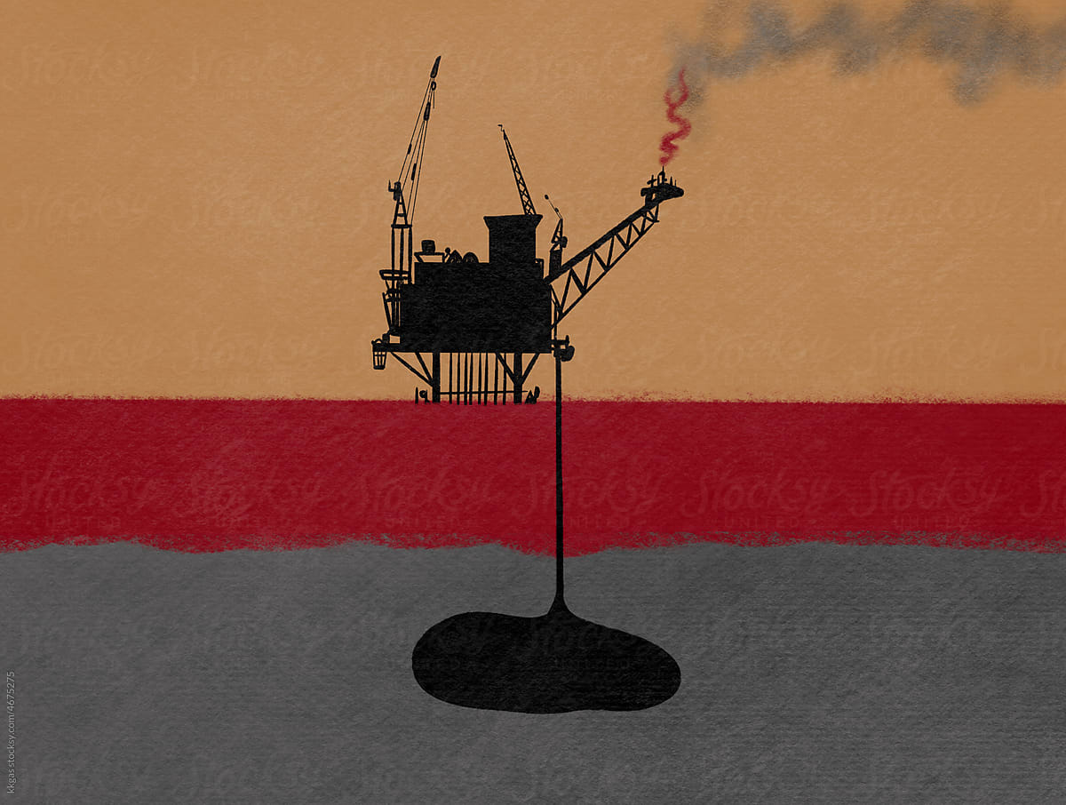 Oil rig illustration