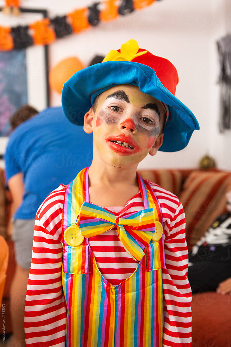 Evil clown halloween portrait