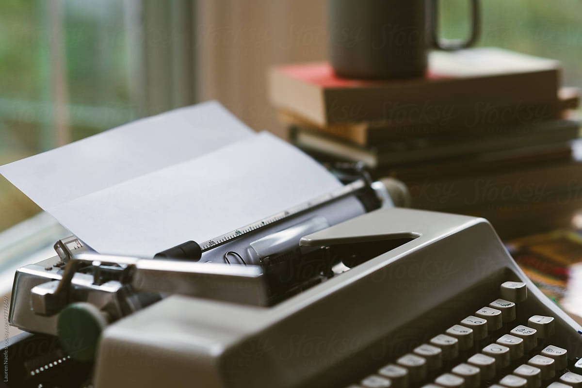 Blank page in typewriter