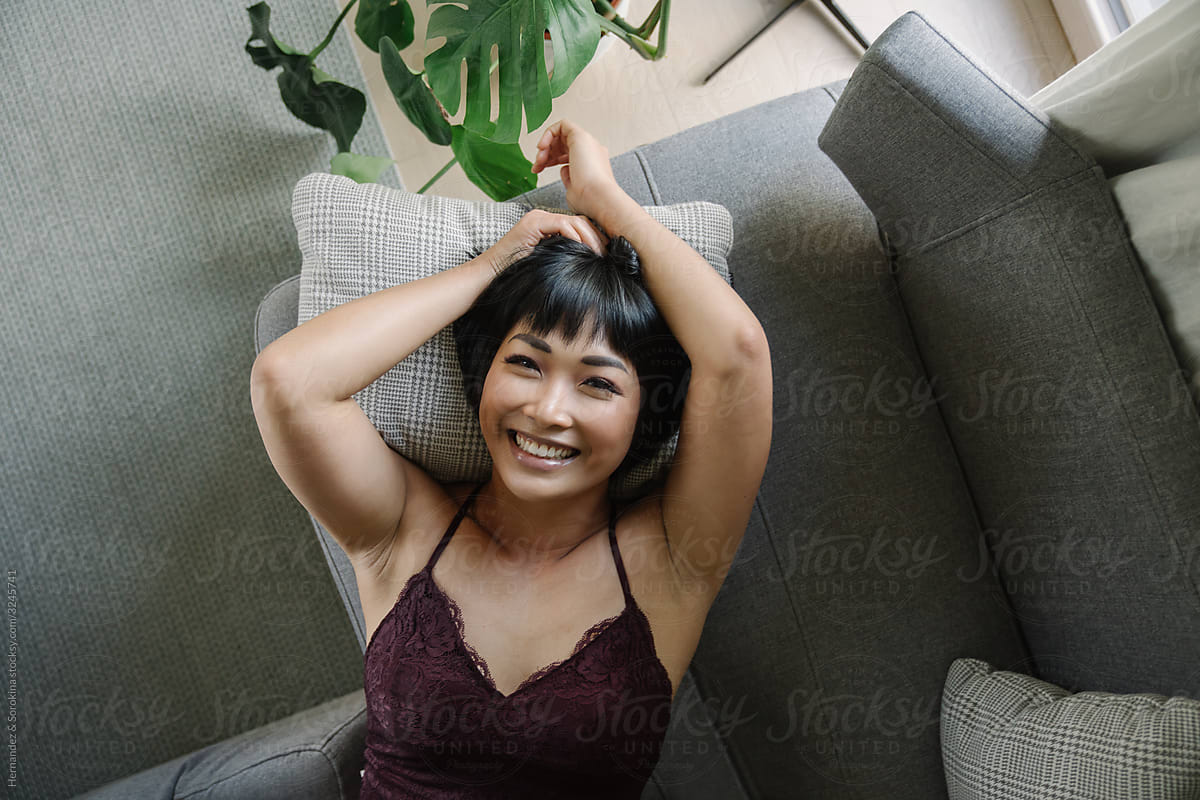 Woman laying On The Sofa