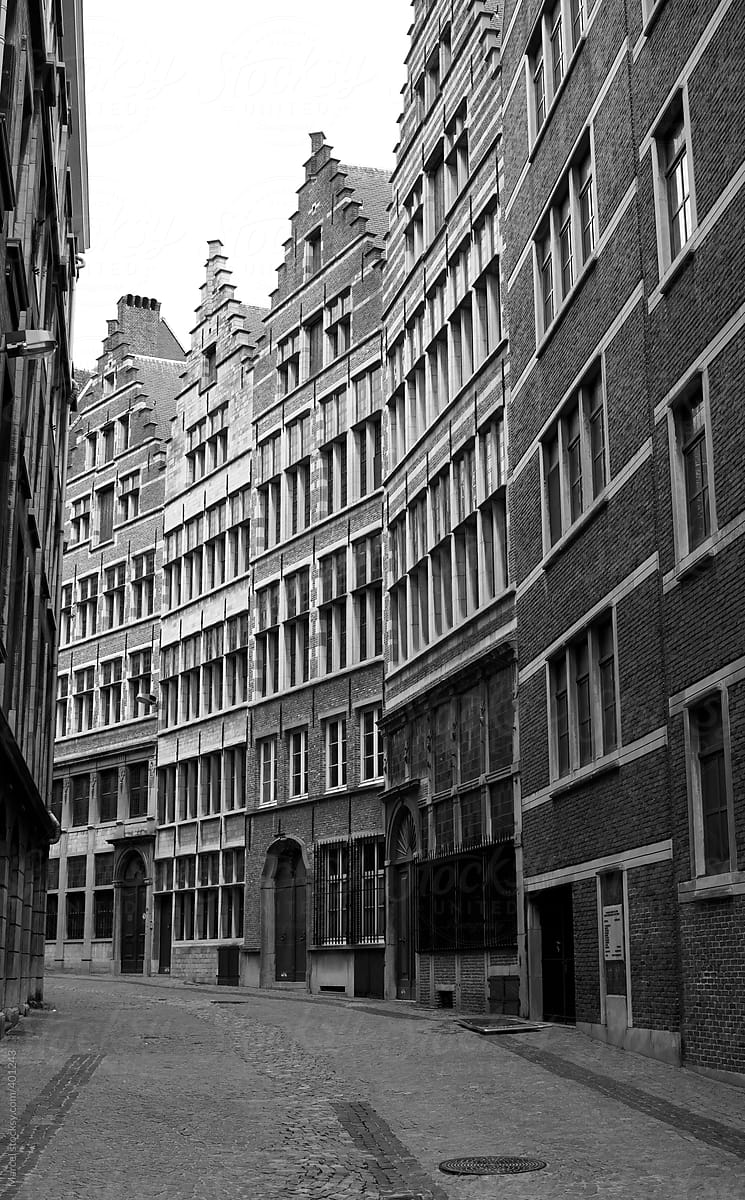 Beautiful old street in Antwerp