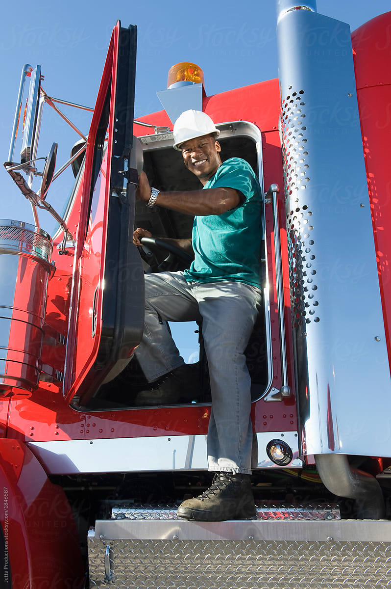 African American truck driver.