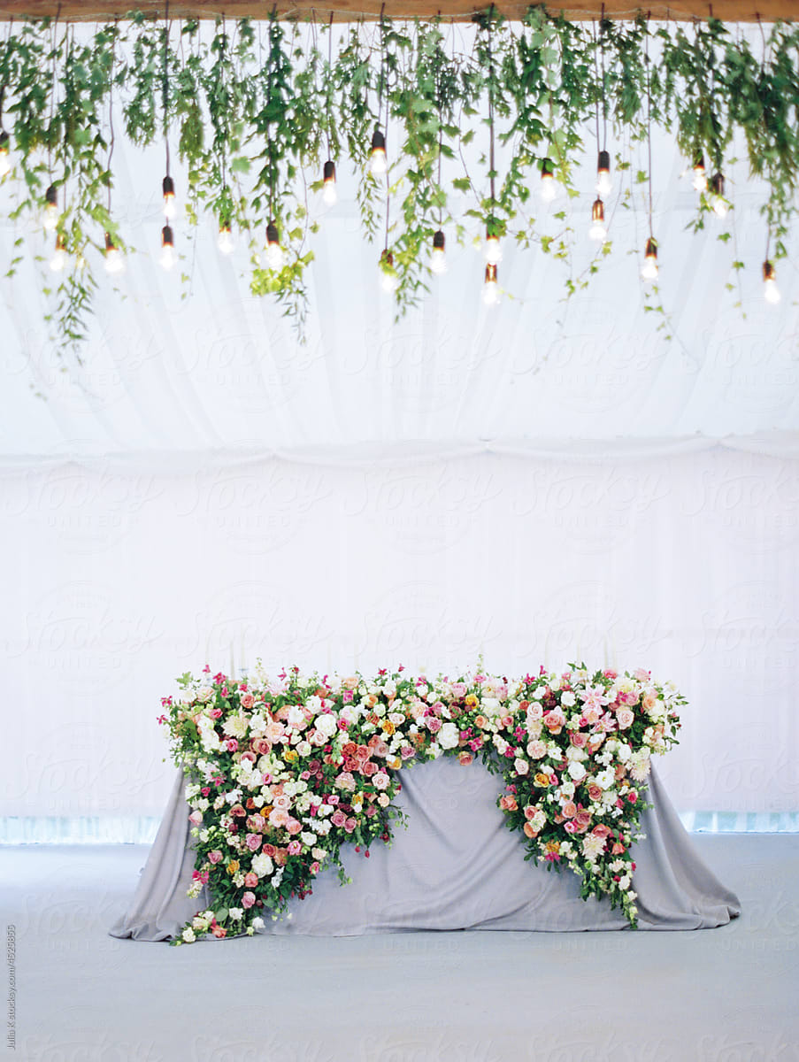 Table Covered With Flowers