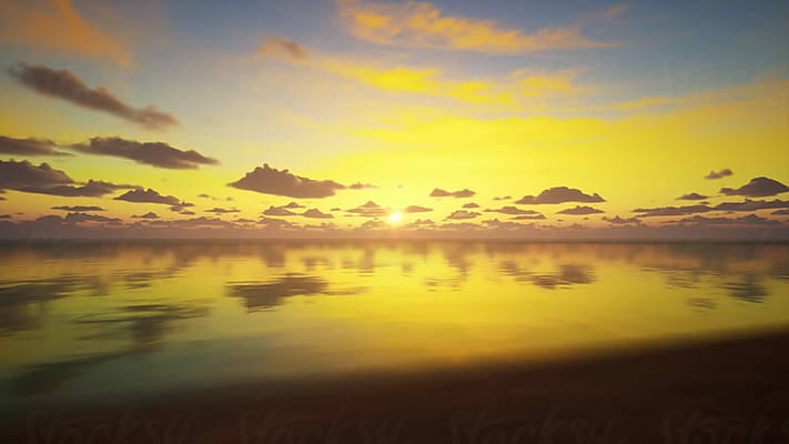 Twilight Landscape With A Vibrant Sunset