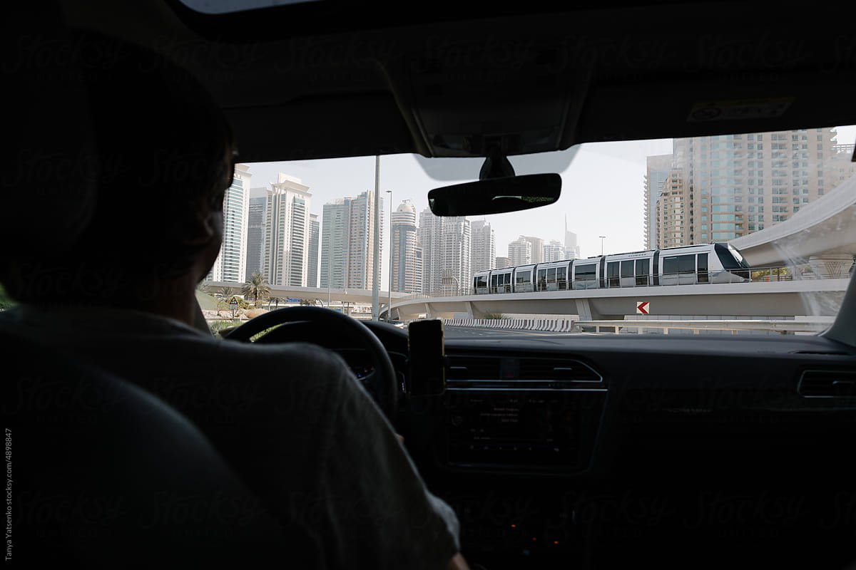 A man in the car in Dubai