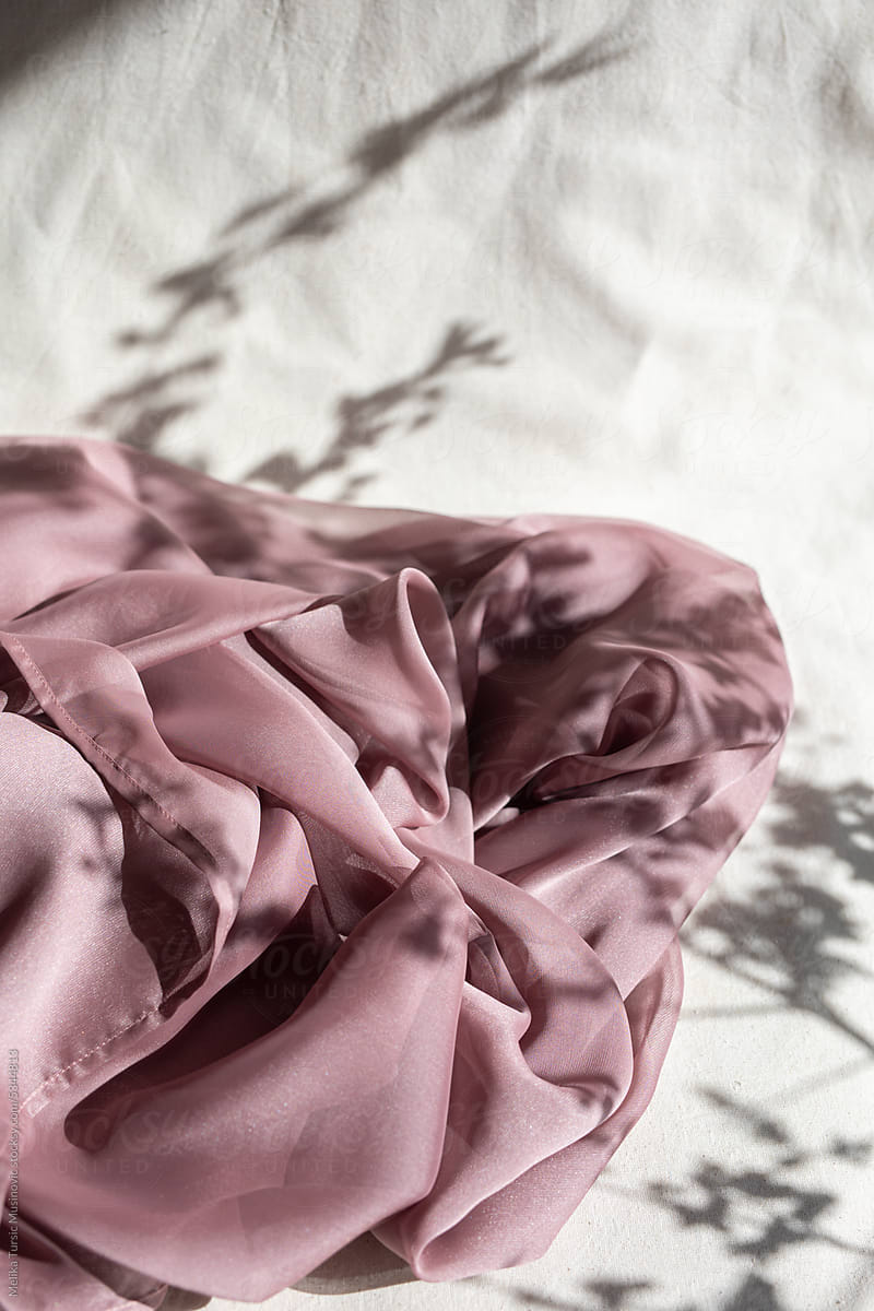 nude pink silk scarf