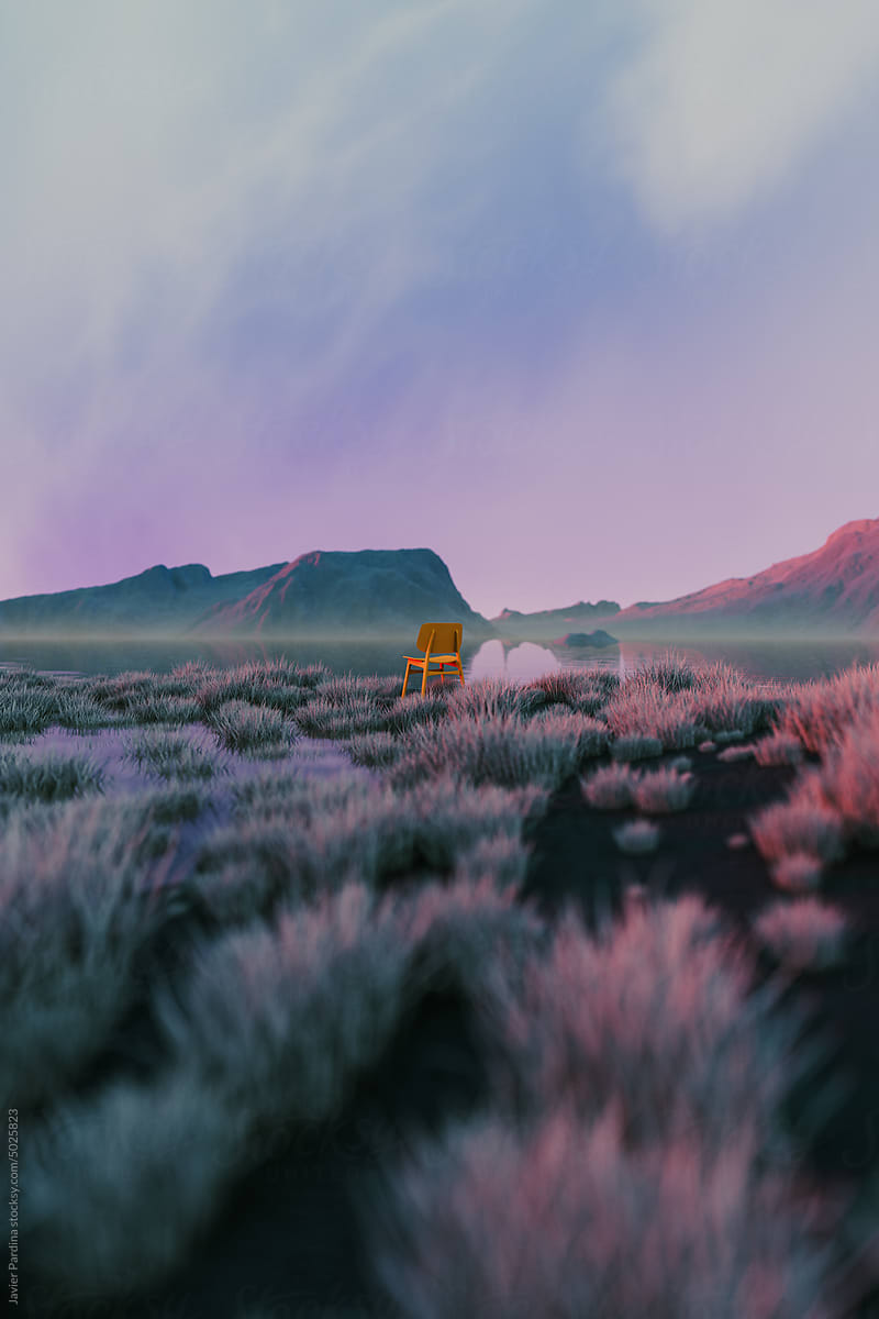 Yellow chair on a Landscape