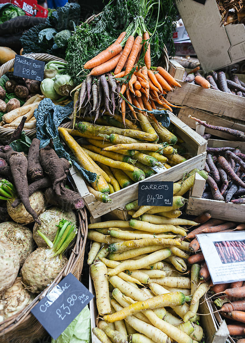 fresh produce at borough market, london, uk