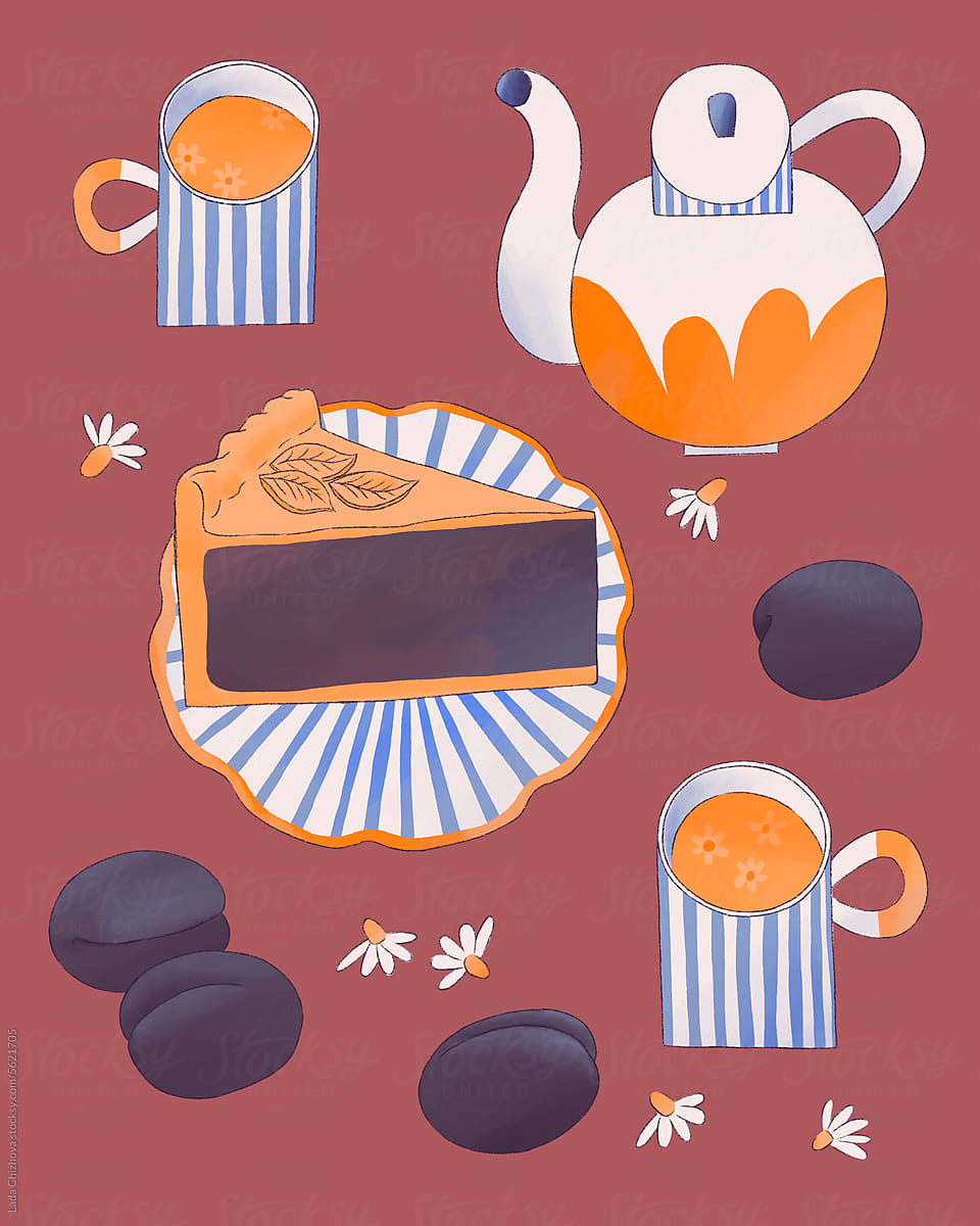 Tea time - food illustration