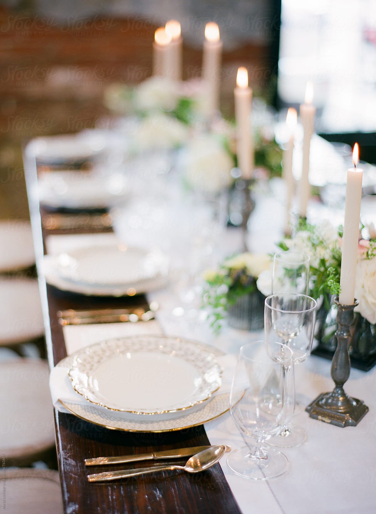Formal reception table settings