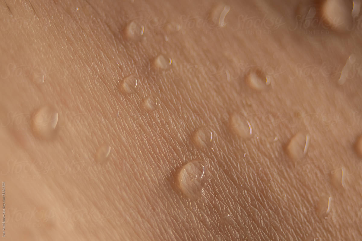 Wet Human Real Skin Texture After Shower