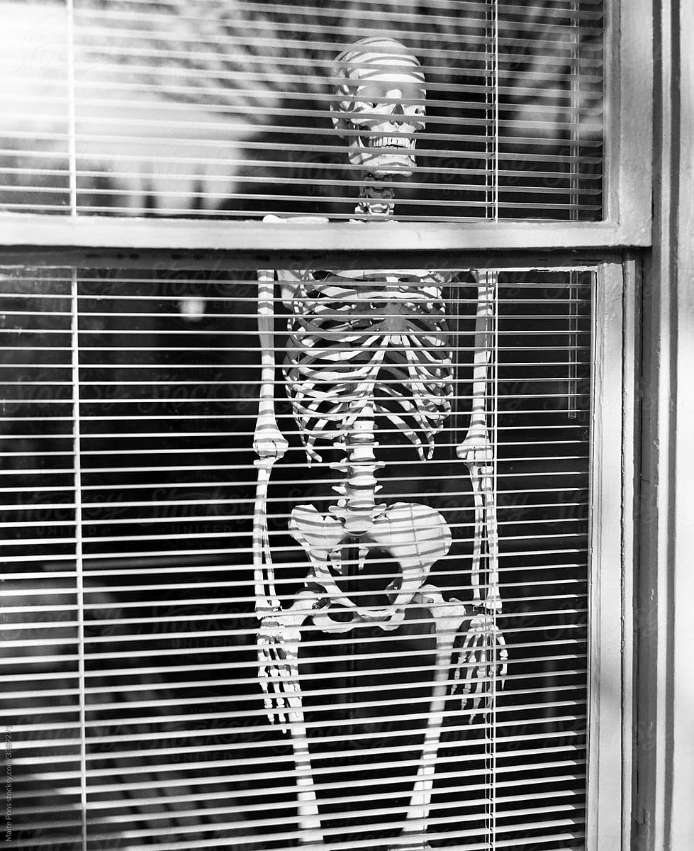 Skeleton Behind a Window