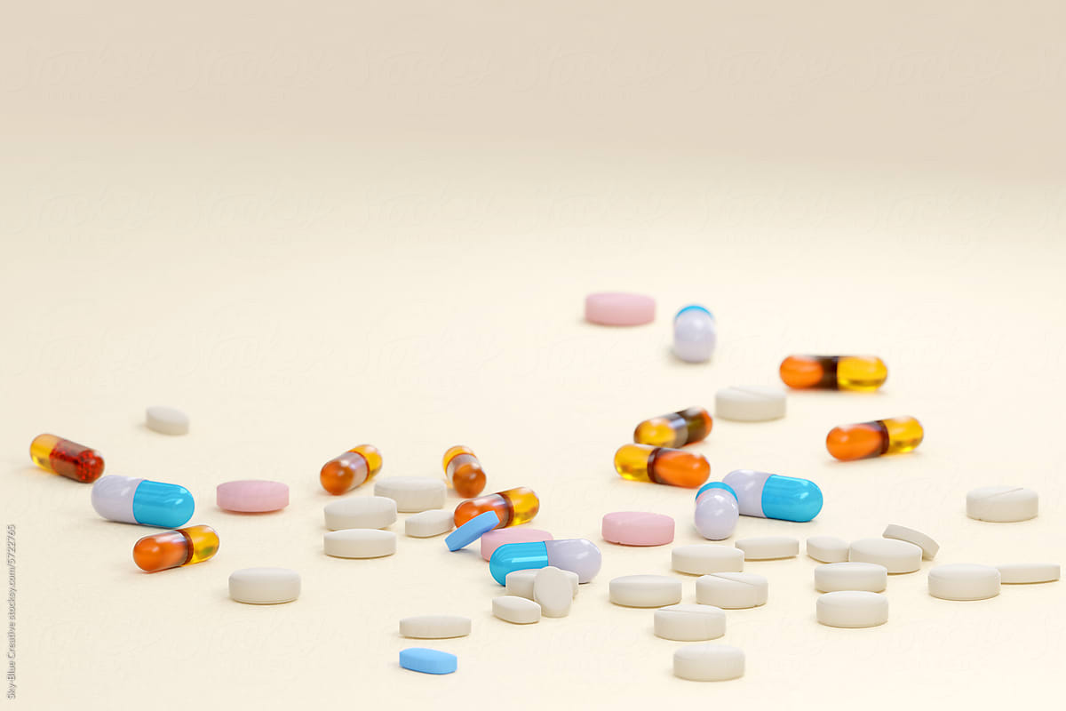 3d illustration of pills and medicines