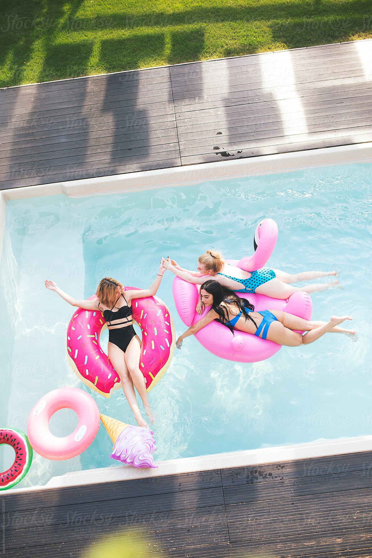 Female Friends Having Fun In The Pool By Stocksy Contributor Jovana Rikalo Stocksy