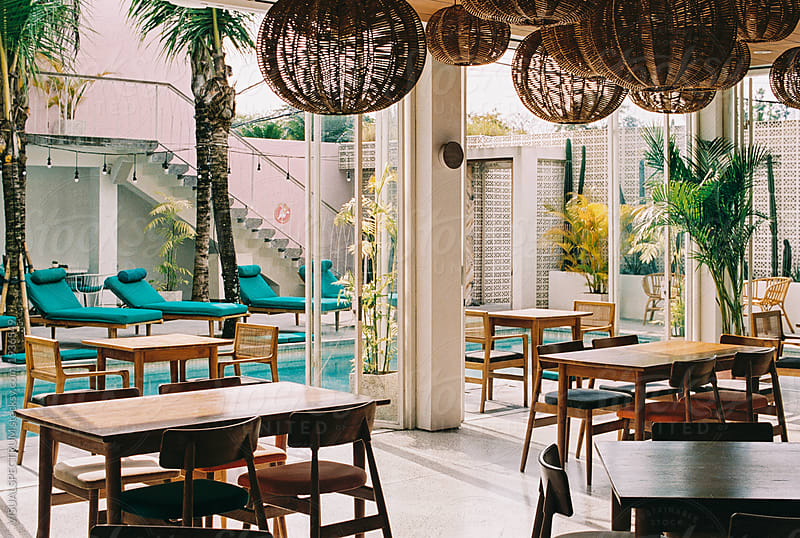 Tropical Interior Design - Restaurant Tables and Chairs in Styli