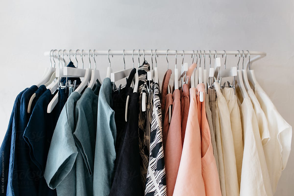 Collection Of Multicolored Clothing On Rack by Stocksy Contributor Martí  Sans - Stocksy