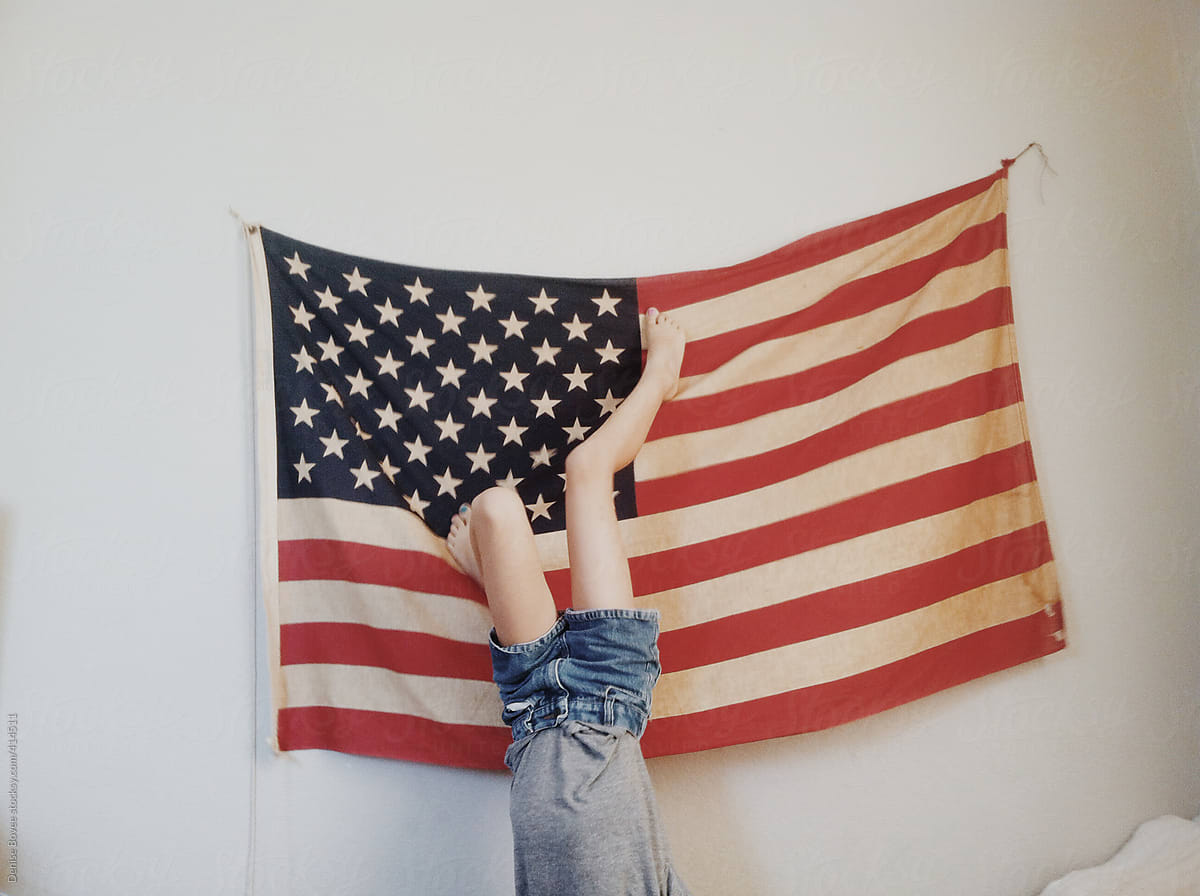 Legs on American Flag