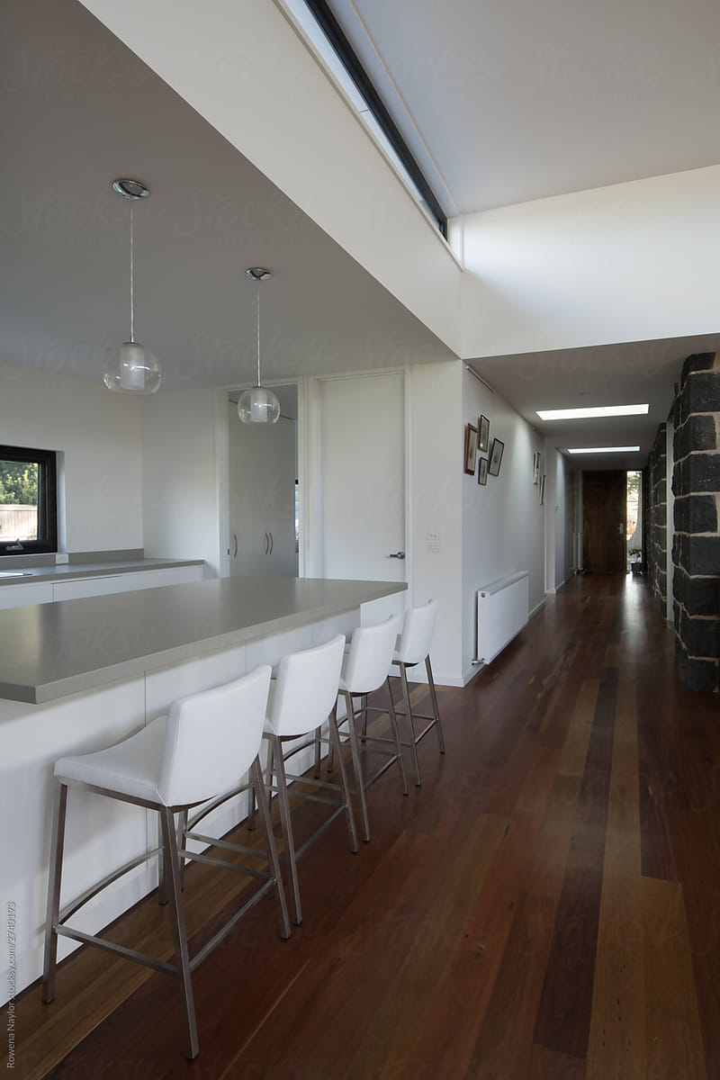 White kitchen with island bench