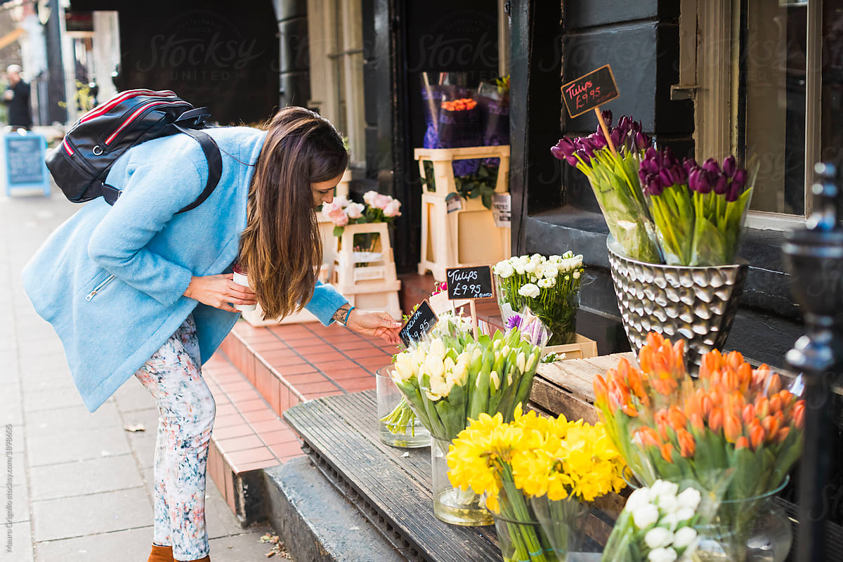 Woman in a flower shop