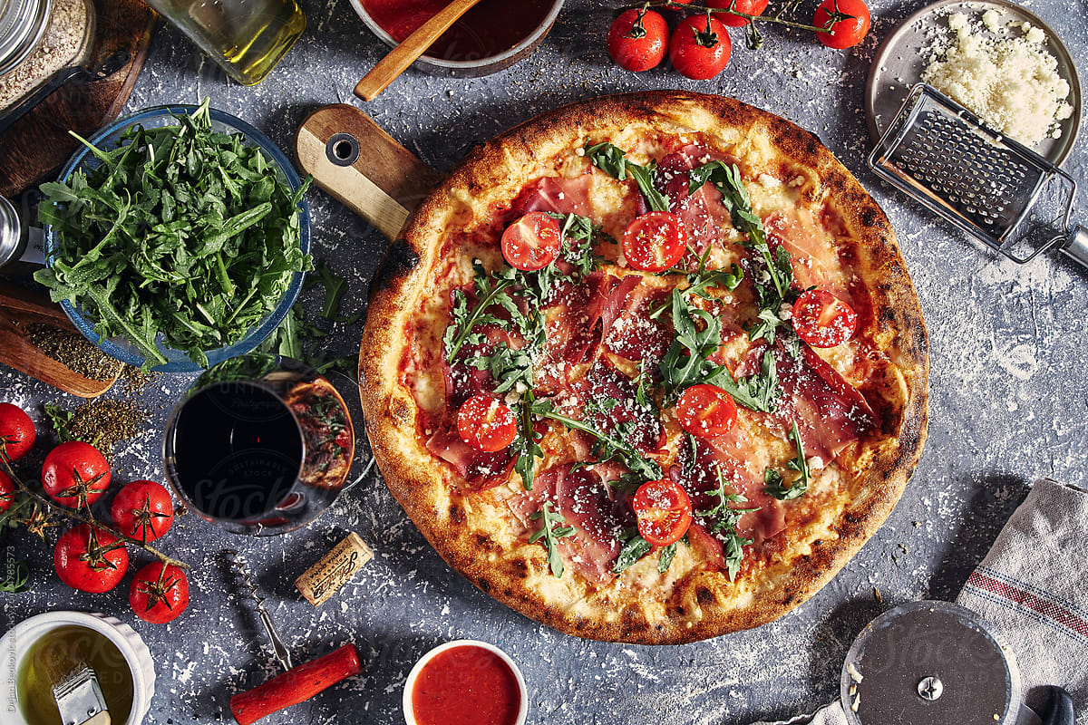 Prosciutto And Tomato Pizza.