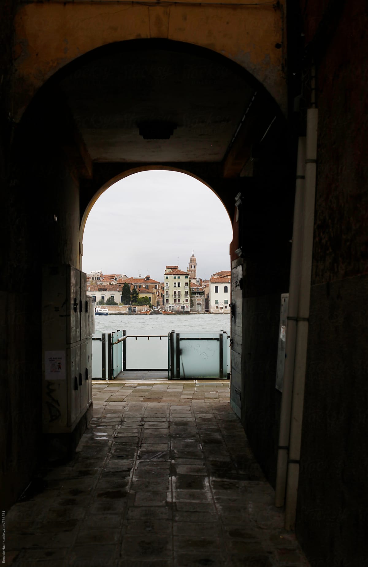 passageway with view on Venice, Italy