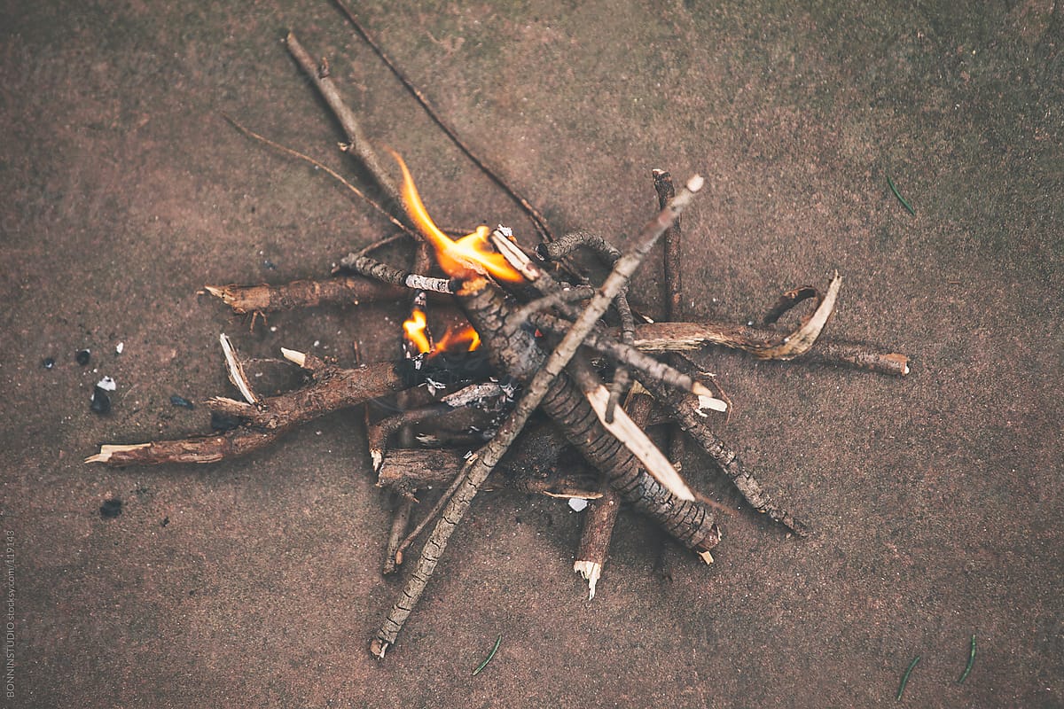 Little Campfire To Stay Warm In Winter. by Stocksy Contributor  BONNINSTUDIO  - Stocksy