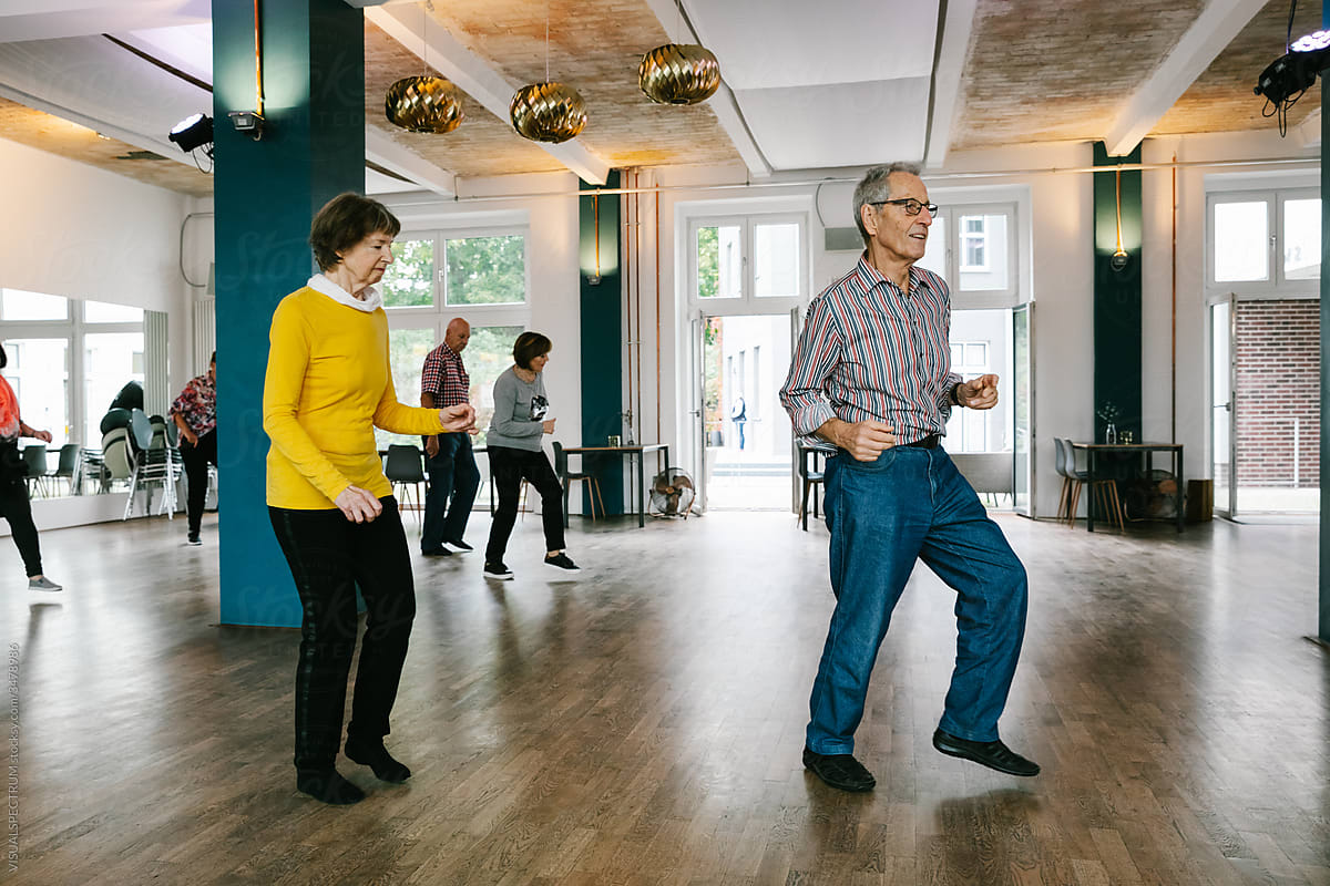 Senior Citizens Taking Dance Class