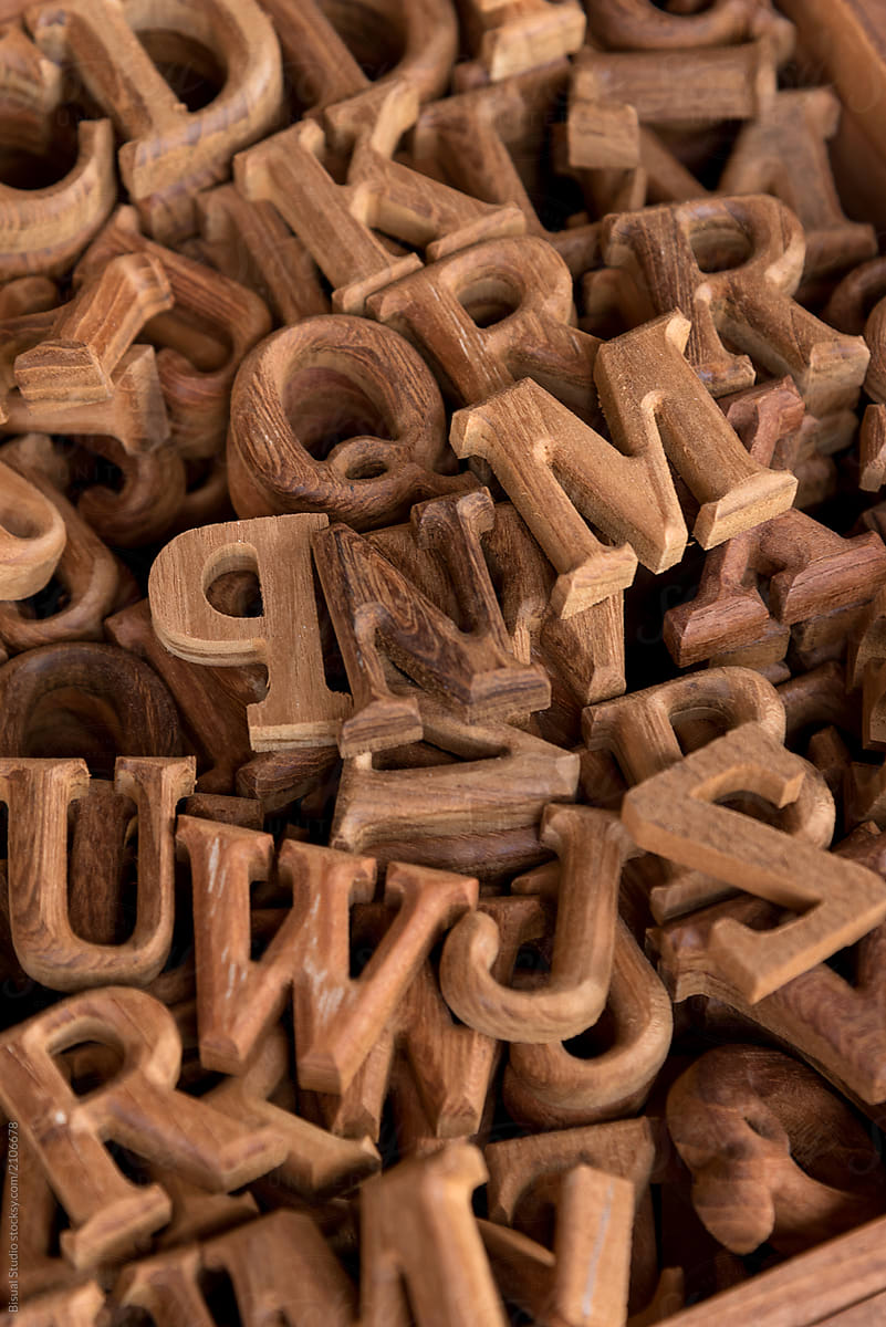 A pile of wooden letters