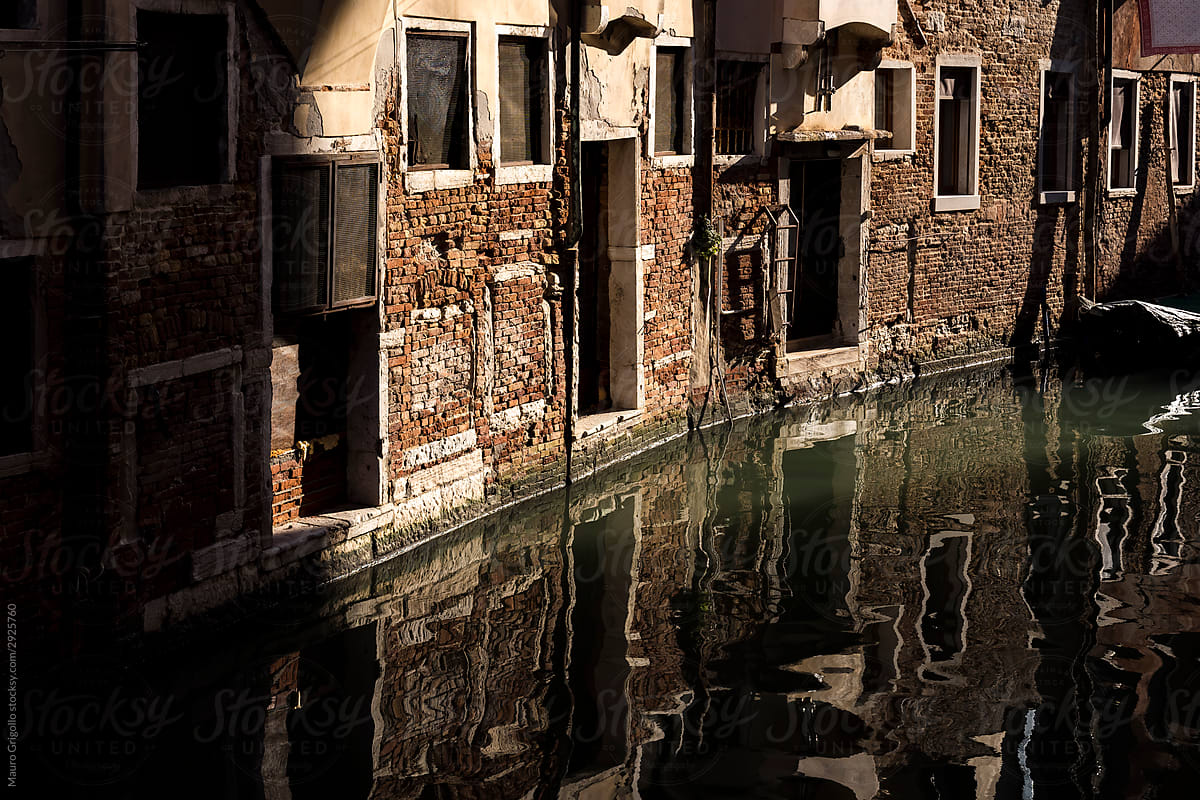 Canal out of a house in Venice, Italy