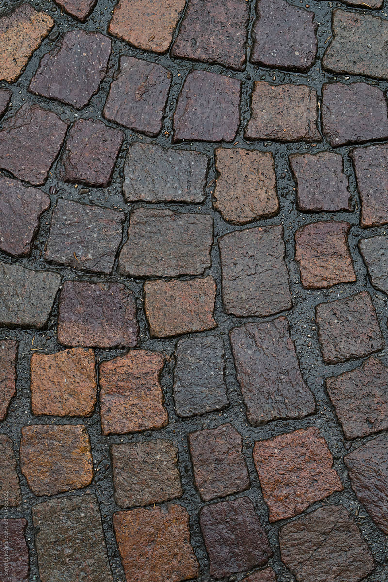 black and brown cobblestone ground pavement