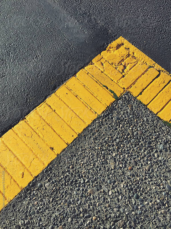 Freshly painted parking lot, close up