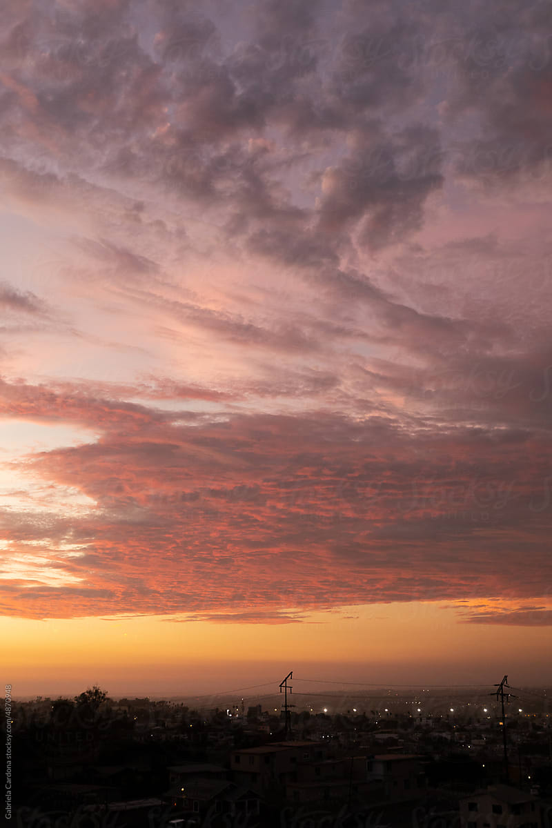 Vertical Sunset overlooking Tijuana